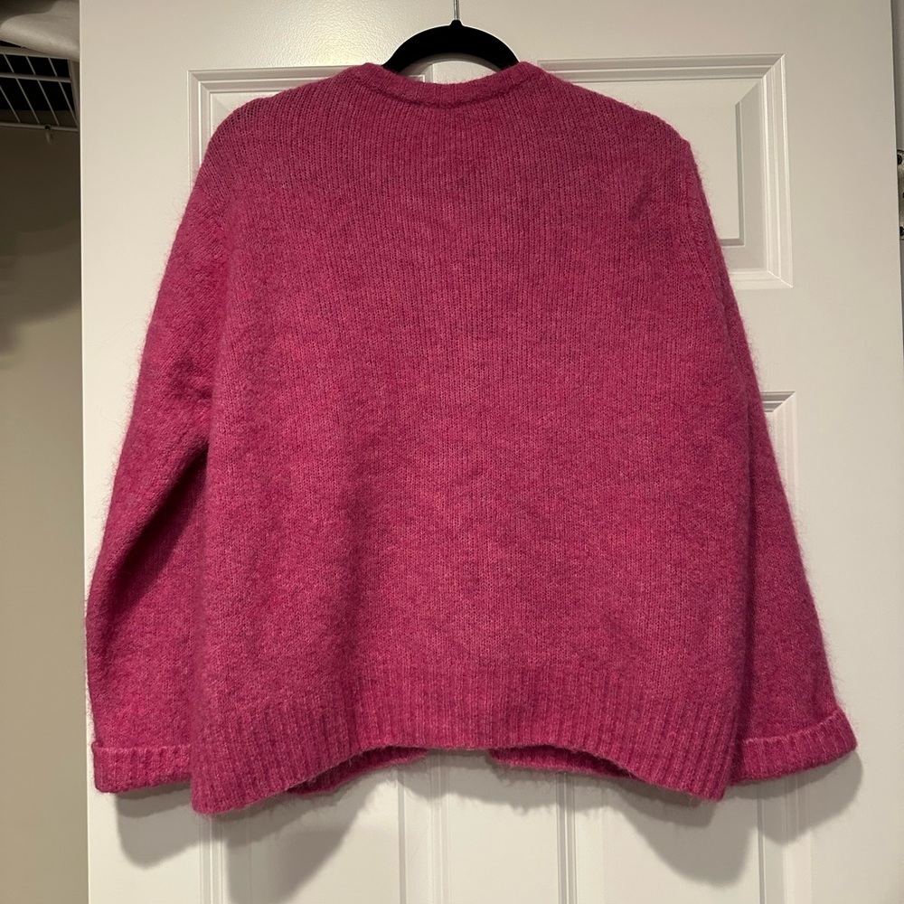 American Vintage Gilet Cardigan in Magenta Size M - Picture 3 of 4